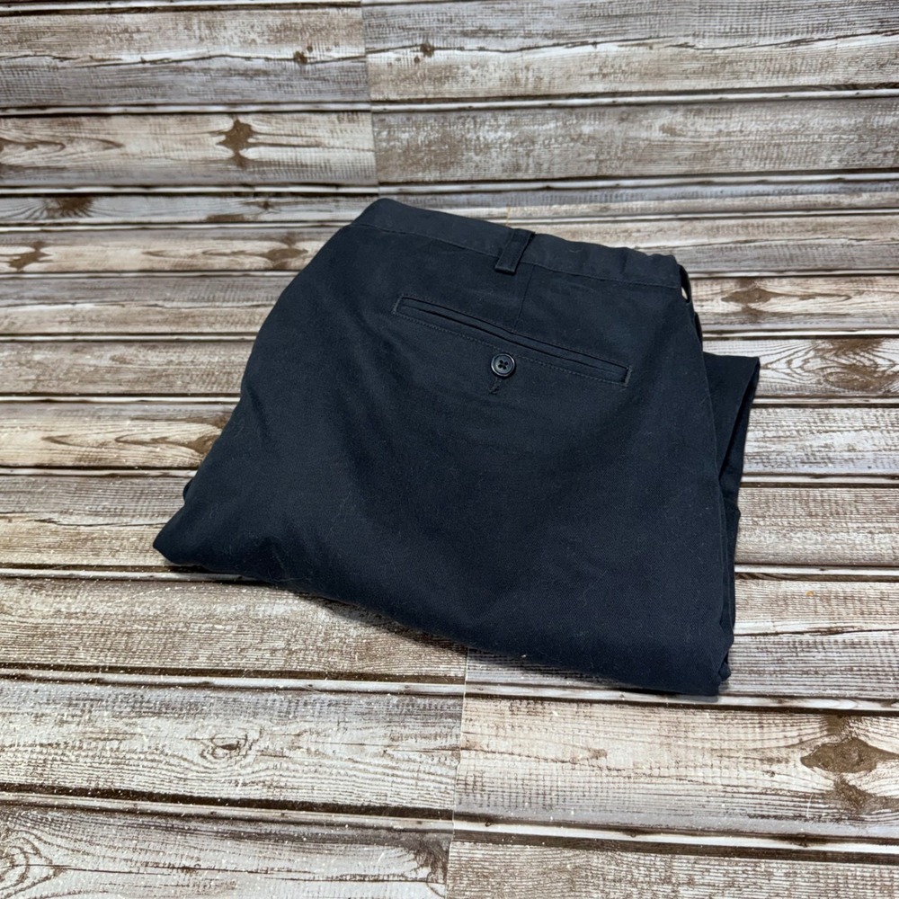 L.L.Bean Chino Pants Mens 38x29 Blue Comfort Waist Pleated Cotton 238076